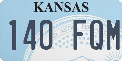 KS license plate 140FQM