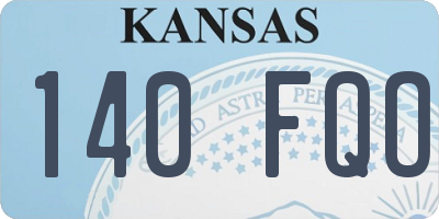 KS license plate 140FQO