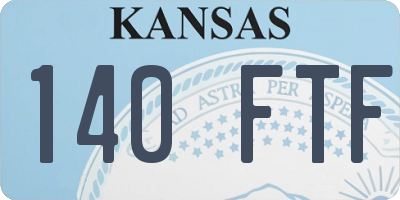 KS license plate 140FTF