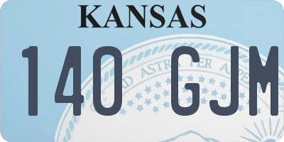 KS license plate 140GJM