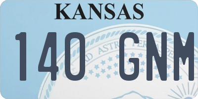KS license plate 140GNM