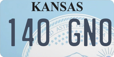 KS license plate 140GNO