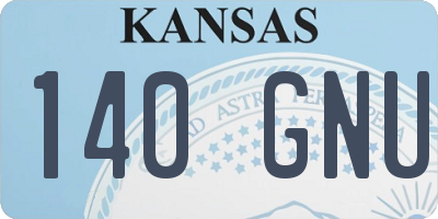 KS license plate 140GNU