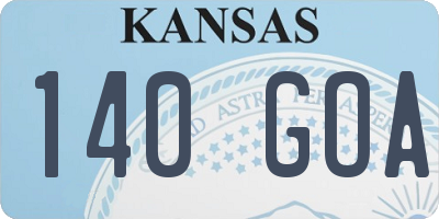 KS license plate 140GOA