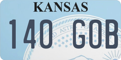 KS license plate 140GOB