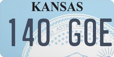 KS license plate 140GOE