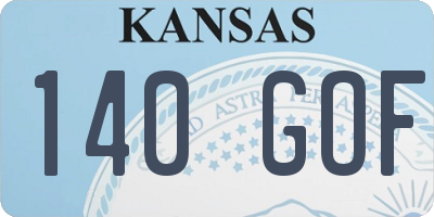 KS license plate 140GOF