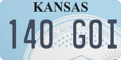 KS license plate 140GOI