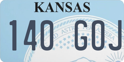 KS license plate 140GOJ