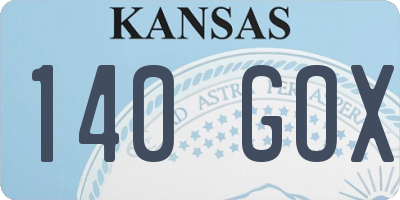KS license plate 140GOX