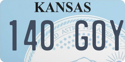 KS license plate 140GOY