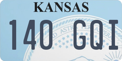 KS license plate 140GQI