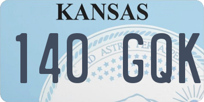 KS license plate 140GQK