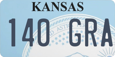 KS license plate 140GRA