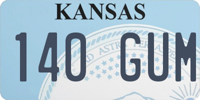KS license plate 140GUM