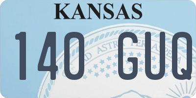KS license plate 140GUQ