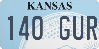KS license plate 140GUR