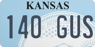 KS license plate 140GUS