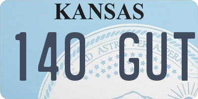 KS license plate 140GUT