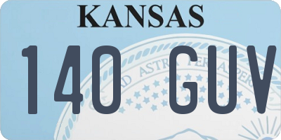 KS license plate 140GUV