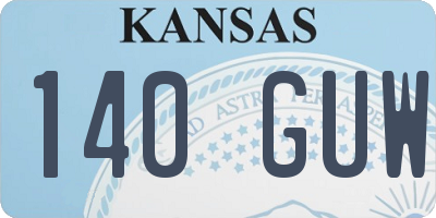 KS license plate 140GUW