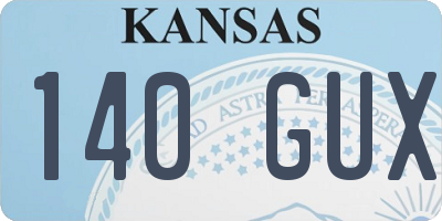 KS license plate 140GUX