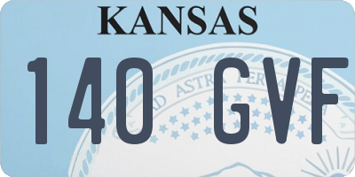 KS license plate 140GVF