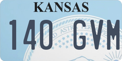 KS license plate 140GVM