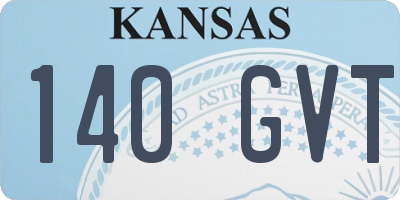 KS license plate 140GVT