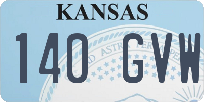 KS license plate 140GVW