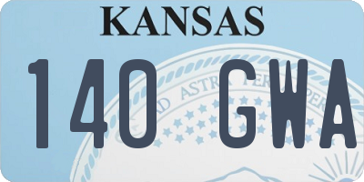 KS license plate 140GWA