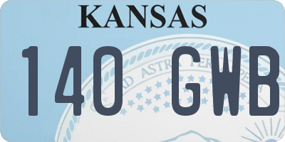 KS license plate 140GWB