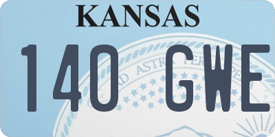 KS license plate 140GWE
