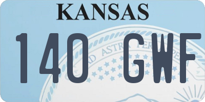 KS license plate 140GWF