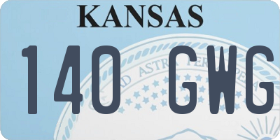 KS license plate 140GWG