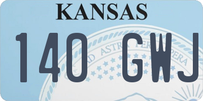 KS license plate 140GWJ