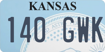 KS license plate 140GWK