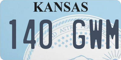KS license plate 140GWM