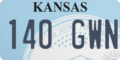 KS license plate 140GWN