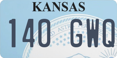 KS license plate 140GWQ