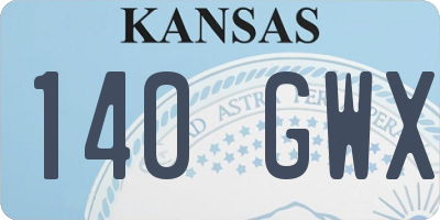 KS license plate 140GWX