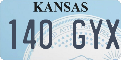 KS license plate 140GYX
