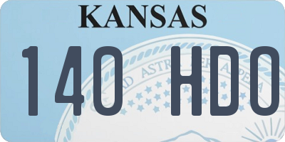 KS license plate 140HDO