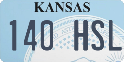 KS license plate 140HSL