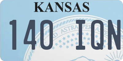 KS license plate 140IQN