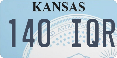 KS license plate 140IQR