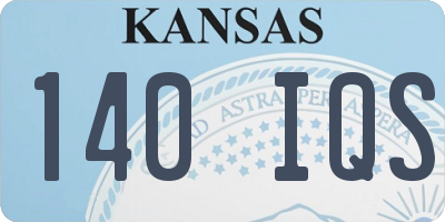 KS license plate 140IQS