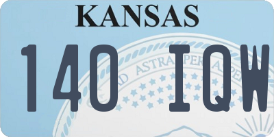 KS license plate 140IQW