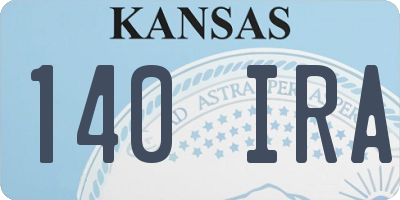 KS license plate 140IRA