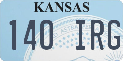 KS license plate 140IRG